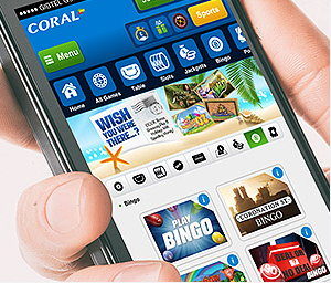 Coral bingo mobile app screenshot