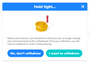 withdrawal pop up