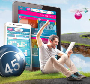 guy playing mobile bingo app screenshot