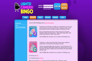 lights camera bingo website screenshot