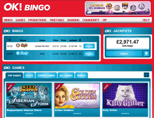 ok bingo homepage screenshot