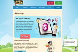 robin hood bingo homepage screenshot