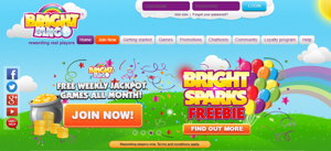 Bright Bingo promotional page screenshot 