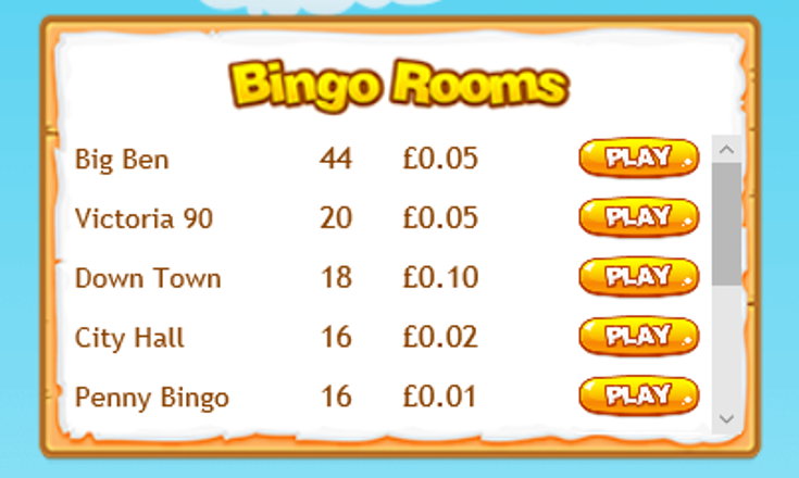 Buttercup Bingo schedule screenshot