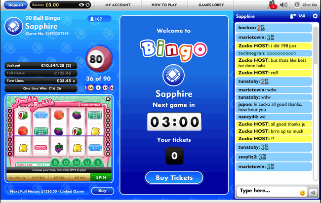 JackpotJoy Bingo 90 ball example